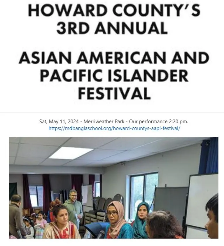 Maryland Bangla School at Howard County's AAPI Festival