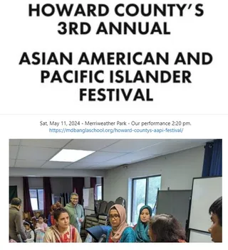 Maryland Bangla School at Howard County's AAPI Festival