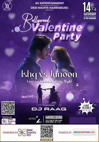 ❤️ Valentine’s special- ISHQ vs JUNOON – Love & Obsession Bollywood Night