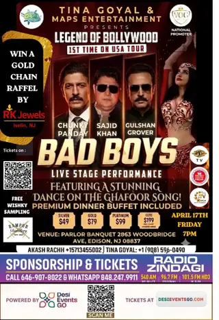 Bad Boys (Chunky Pandey, Sajid Khan, Gulshan Grover) Live in New Jersey - 2026