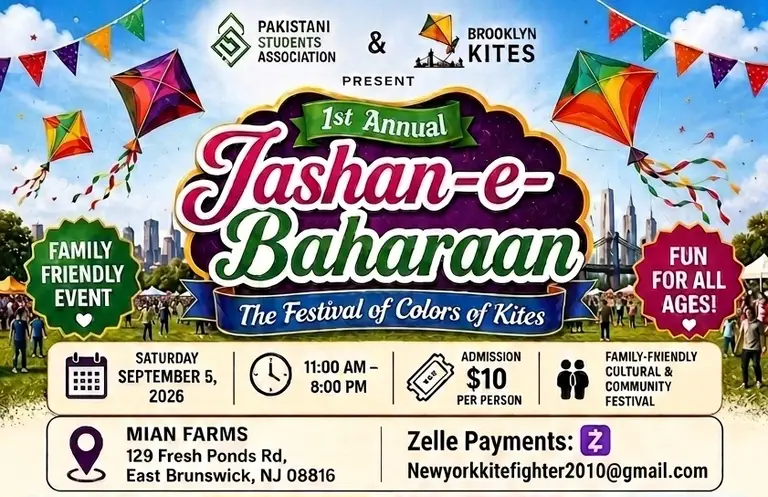 Jashan-e-Baharaan the festival of color of kites 2026 in New Jersey