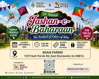 Jashan-e-Baharaan the festival of color of kites 2026 in New Jersey